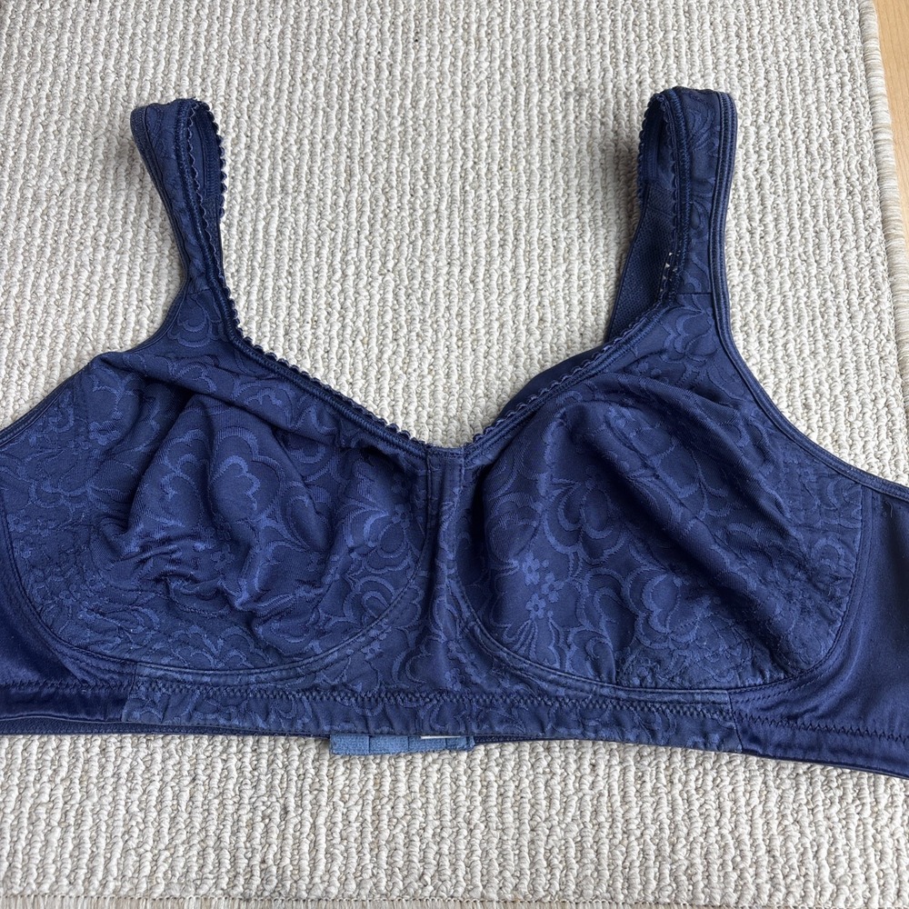 Playtex 4745 18 Hour Ultimate Lift Support Full Figure Bra Floral WF 44C Blue